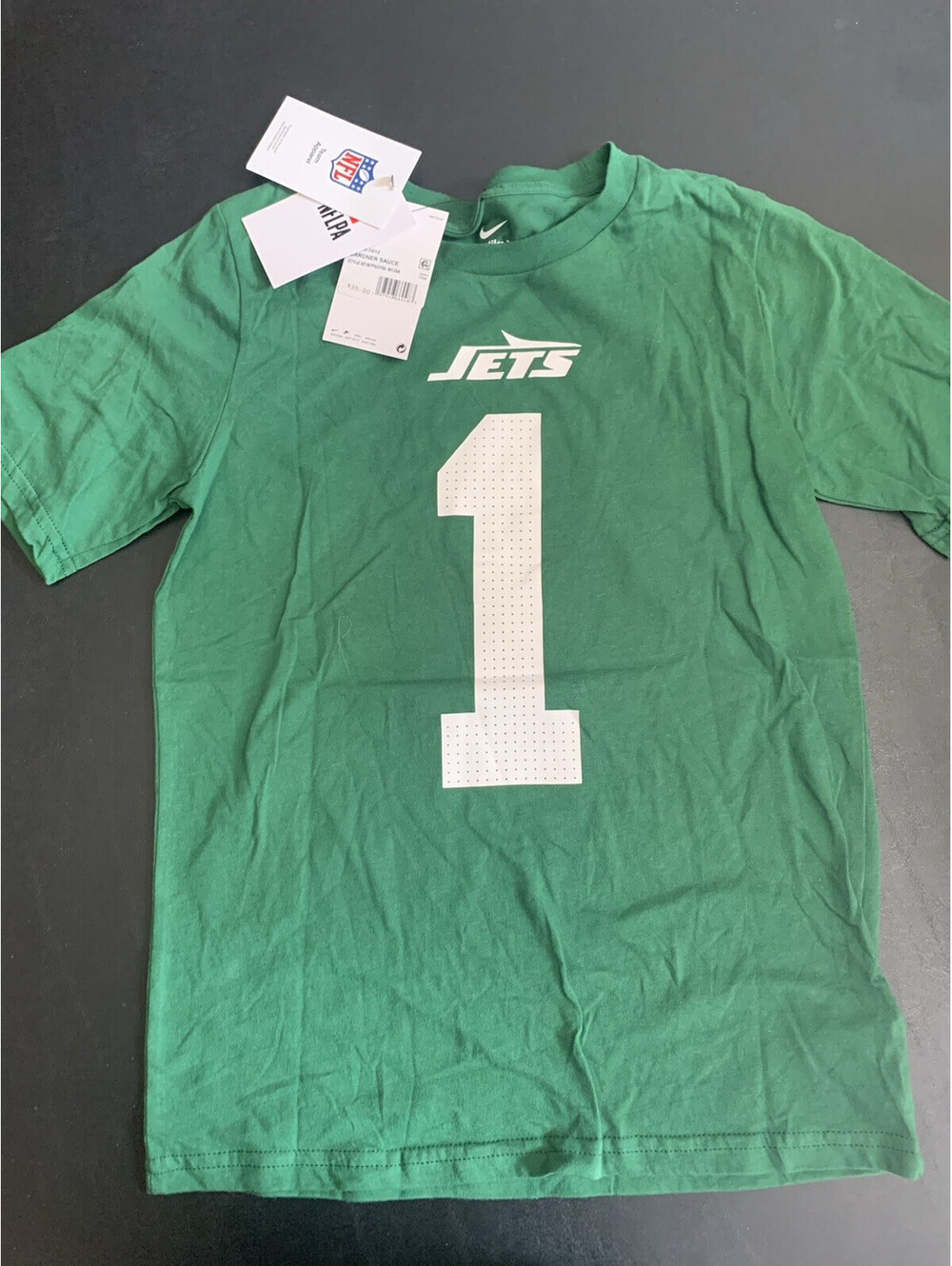 Youth Nike NFL Jets Tee Shirt New York Jets Gardner Sauce Medium 10/12 NWT